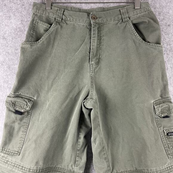 Vintage Lee Dungarees Cargo Convertible Pants Mens 32x30 Green Workwear Utility - Picture 2 of 16